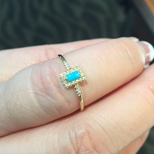 Suzanne Kalan turquoise and diamond ring